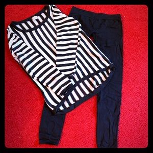 Black and white leggings and top